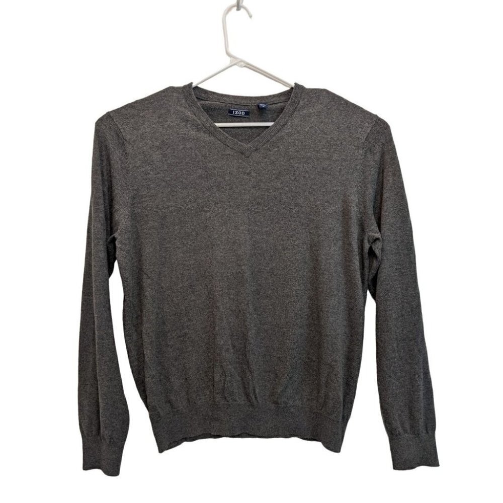 IZOD Mens Knit Pullover Sweater Grey Mens Size XL